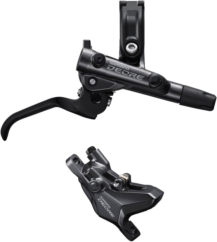 Shimano Deore BR-M6100 bled brake lever/post mount 2 pot calliper, front right