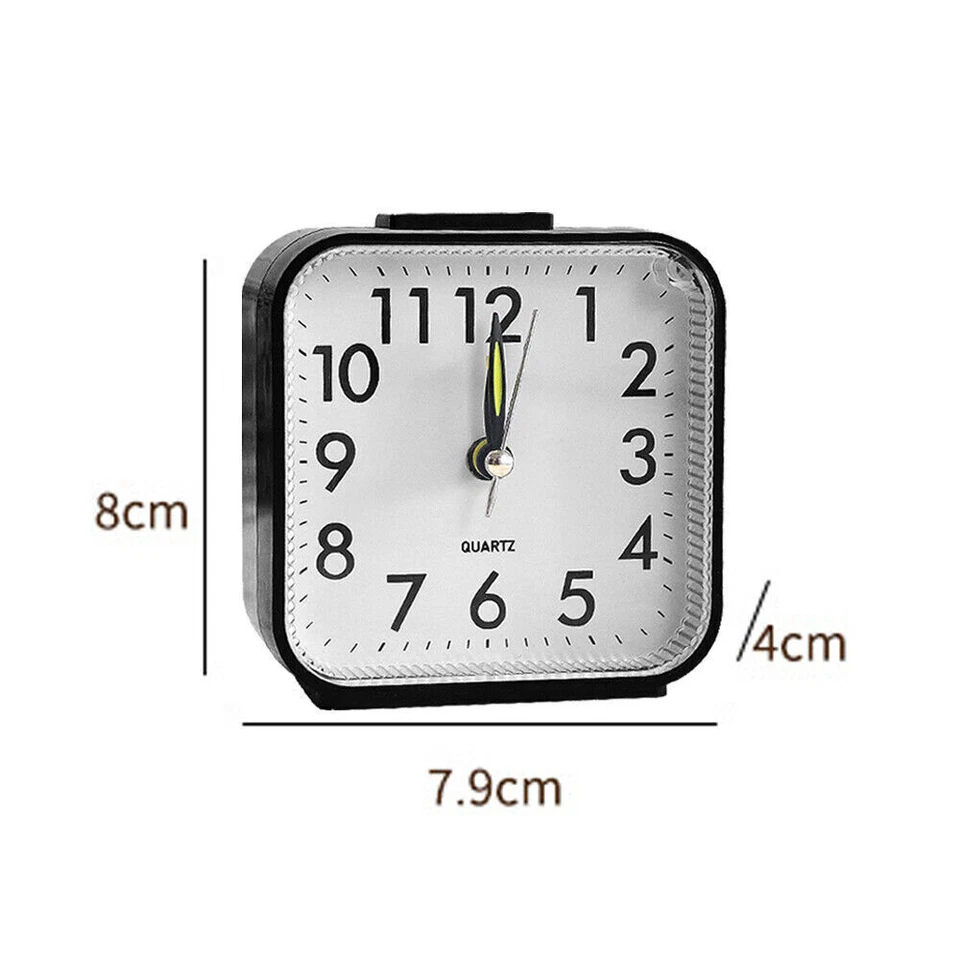 Quartz Alarm Clock With Night Light No Tick Snooze Silent Small Bedside Clocks - image 2 of 4