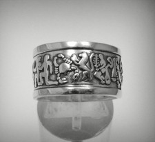 Echter Sterling Silber Ring Sternzeichen Band massiv punziert 925 Handarbeit