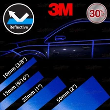 BLUE Weatherproof REFLECTIVE Adhesive Roll 3M Vinyl Tape Stickers Various sizes