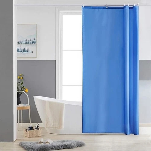 Plain Polyester Shower Curtain 72 X 78 Inch (Polyester, Blue) - Picture 3 of 7
