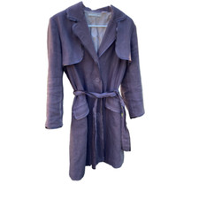 Cote Femme Linen Belted Button Trench Coat Size 10
