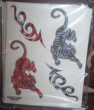 Lot of 200 Sheets Temporary Tattoos Orange Black Gray TIGERS Party Favor