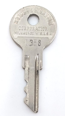Vintage Key Basco C358 Briggs Stratton WI Appx 1.75  Replacement Steampunk Lock