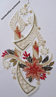 Plauener Spitze ® Fensterbild Winter Weihnachten Kerze Stern Kerzenschein