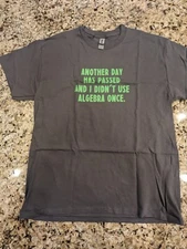 Gilden Mens T-Shirt "Another Day has passed & I didn't use Algebra Once" Grey L