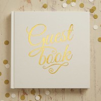 GäStebuch 'Guest Book' Creme / Gold Hochzeit Hochzeitsalbum HochzeitsgäStebuch
