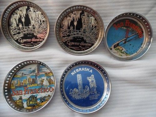 Vintage Metal Souvenir Travel Coasters (Set of 7) - Picture 3 of 3