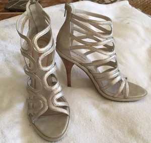 champagne metallic shoes