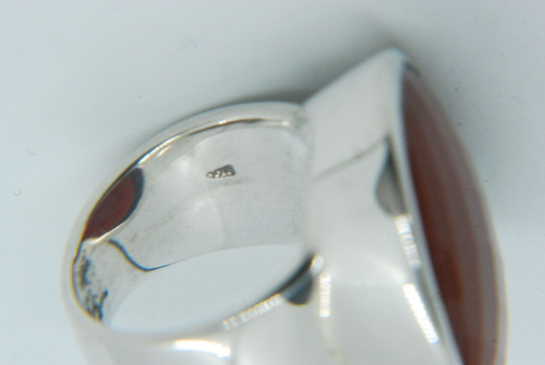 RING großer KARNEOL 925 SILBER exkl. DESIGNERSCHMUCK oval facettiert - Bild 6 von 6