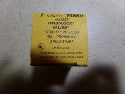 NEW Hubbell 7485V Midget Twist Lock valise Dead Front Plug *FREE SHIPPING*