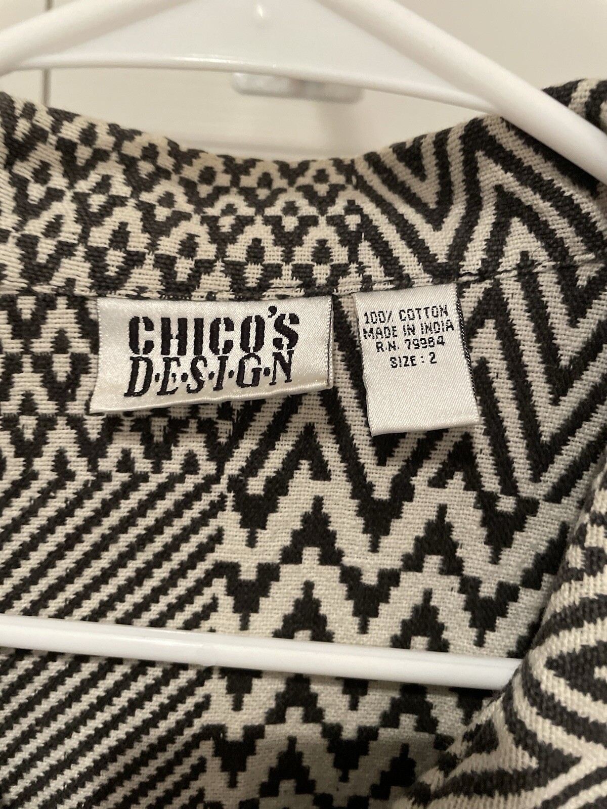Chico’s Design Chevron Pattern Button Jacket L/S … - image 2