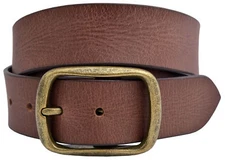 MEN'S LEATHER BELT BUFFALO FULL GRAIN GENUINE FOR JEANS CASUAL, MADE IN USA