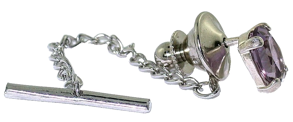 Amatista Ovalada 9x7 Piedras Preciosas Piedra Esterlina Corbata EBSTT322/42425 Foto 2 de 2