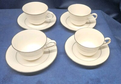 Vintage 1960's Noritake Fine China ''Marseille'' 4 Sets Cups/Saucers Japan EUC 