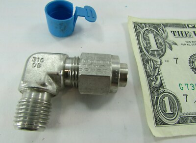 New Tylok Stainless Male Elbow Fittings Sleeved 2-Ferrule 3/8 OD Tube x 1/4'' NPT