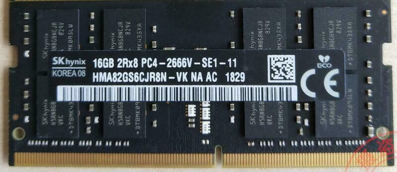 16GB SK hynix DDR4 2RX8 PC4-2666V-SE1-11 HMA82GS6CJR8N-VK 16GB SK hynix DDR4 2RX8 PC4-2666V-SE1-11 HMA82GS6CJR8N-VK