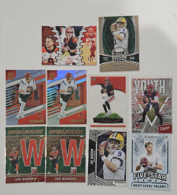 LOT OF 10 JOE BURROW CARDS