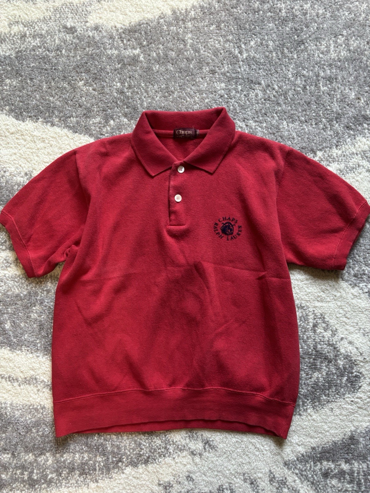 Vintage Chaps Ralph Lauren Red Polo Sweater Top