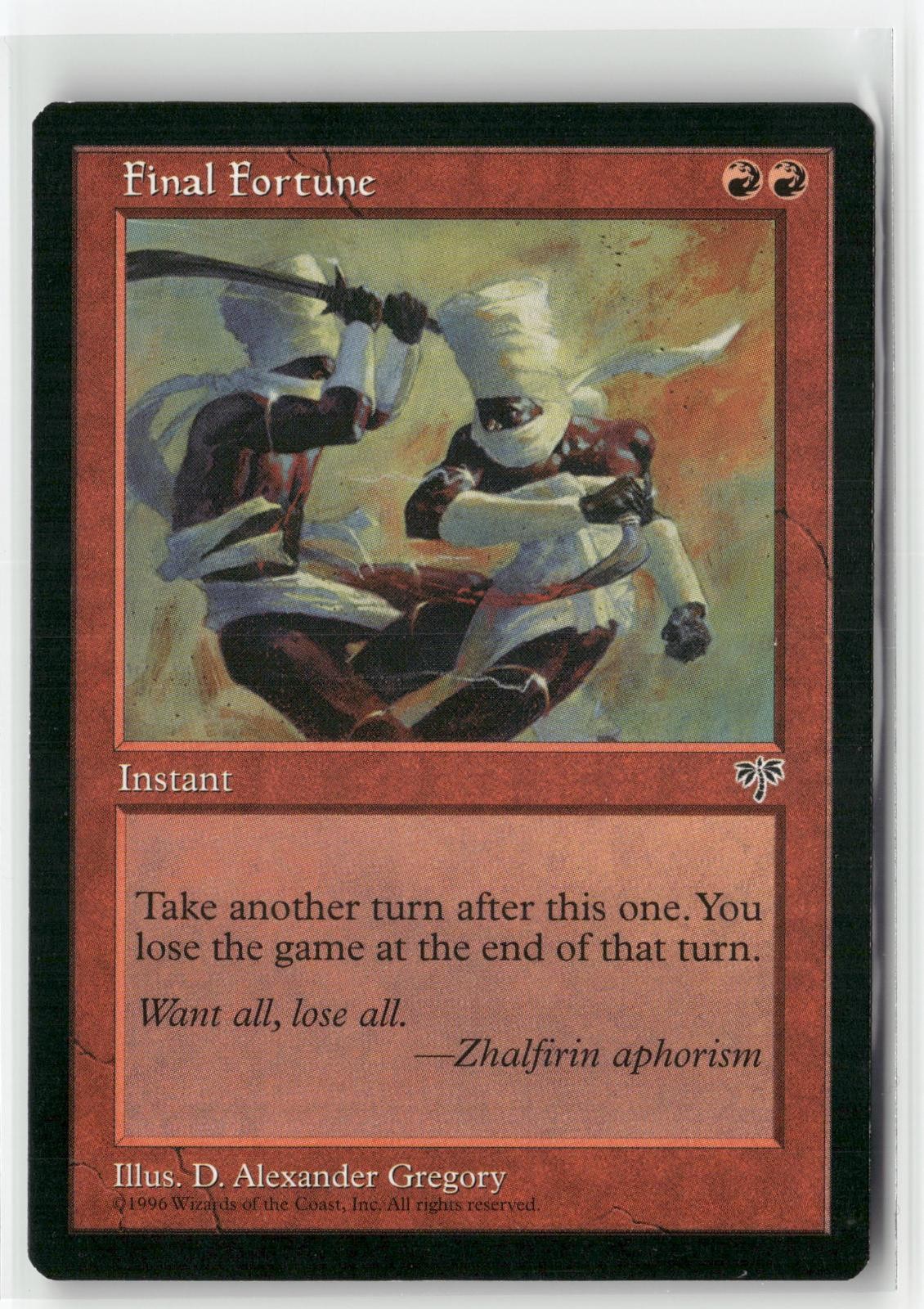 Final Fortune Rare Mirage Magic: The Gathering Near Mint