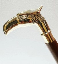 Antique Solid Brass Eagle Head Handle Victorian Wooden Walking Stick Cane Gift