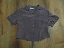 Rebecca Malone Purple Petite Large Short Sleeve Button-Up Blouse 1603G-53