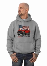 2021-25 Ford Raptor F150 Truck Patriotic Flag Design Grey Hoodie Sweatshirt NEW