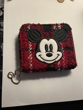 PRIMARK DISNEY MICKEY MOUSE RED TARTAN COIN PURSE NEW BUT NO TAGS