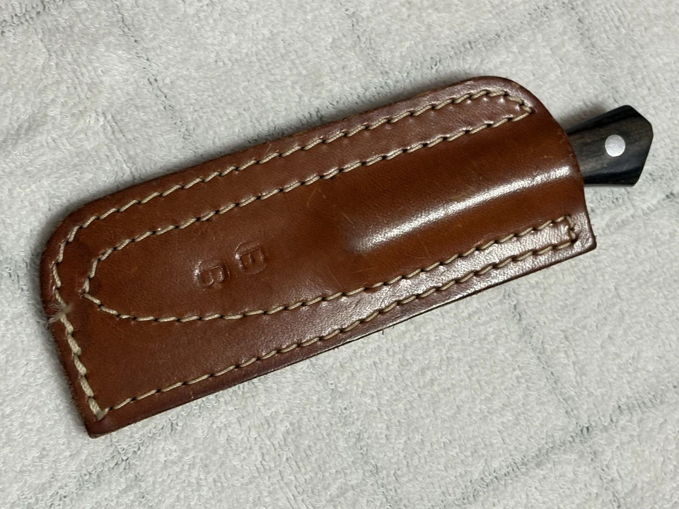 Cuchillo A G Russel pájaro/trucha/encapuchador/pelador con funda de bolsillo de cuero Foto 2 de 4