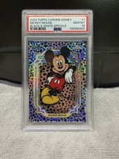 2024 Topps Chrome Disney Mickey Mouse Black & White Speckle #1 038/101 PSA 10