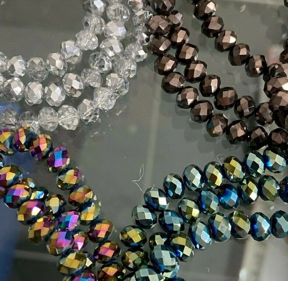 6mm Facettierte Kristall Glasperlen Hochwertig glänzend DIY Schmuck Basteln - Bild 3 von 4