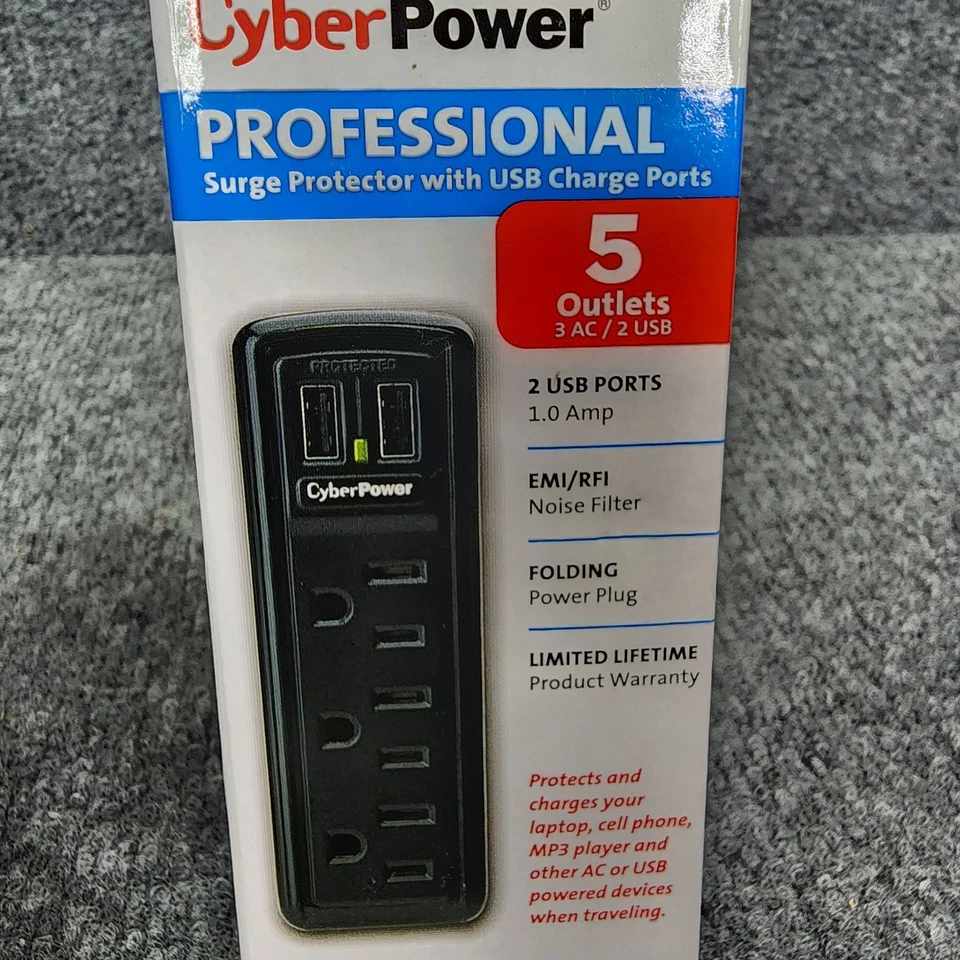 CSP300WU 3-Outlet Professional Surge Suppressor 2 USB Charging Ports - - Image 4 of 4