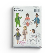 Butterick Sewing Pattern B6606 Doll Clothes 1960s Retro For 18" Doll Uncut