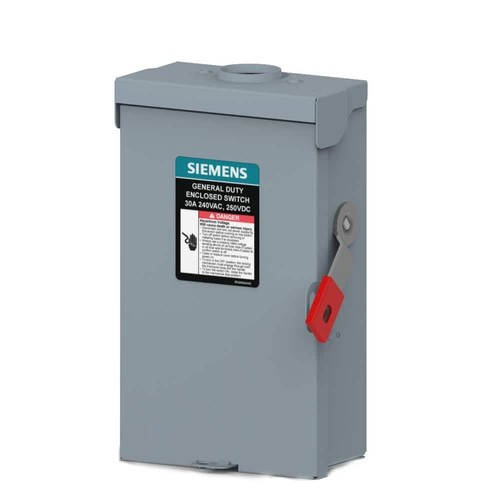 Siemens General Duty 30 Ampères 3 Pôles 240 Volts Fusible Extérieur Série Plus Sécurité