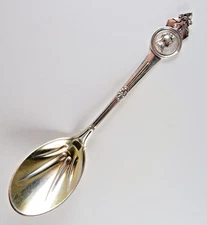 c.1864 Antique GORHAM Sterling Silver MEDALLION Dessert ICE CREAM Spoon GILT