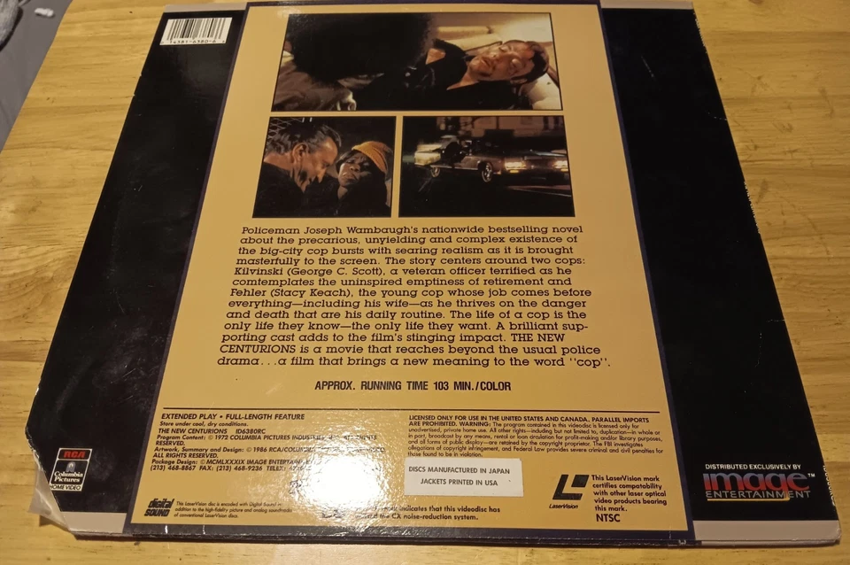 The New Centurions (1972) – LaserDisc – George C. Scott, Stacy Keach - Tested - Image 3 of 4