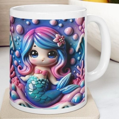 Süße rosa Meerjungfrau Tasse perfekt 11 Unzen Kaffeetasse Geschenke süß lustig