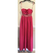 Flirt by Maggie Sottero Hot pink strapless evening gown Size 4