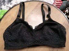 M&S 34DD Black Non Wired Clipped Cup Nursing Breastfeeding Bra Great Condition