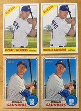 Michael Saunders Lot Of 4 Topps Heritage Toronto Blue Jays Mint