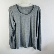 Gap Fit Gray Long Sleeve Tee Size L Thumb holes
