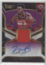 2018-19 Panini Select Rookie Jersey Purple Prizm 52/99 Troy Brown Jr Auto 17lw