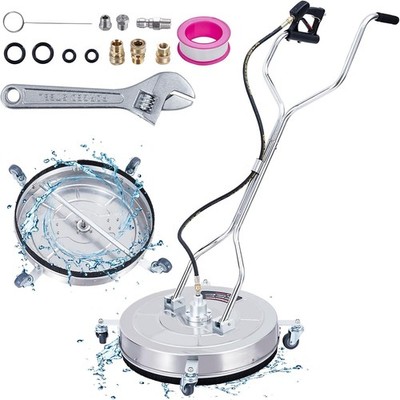 24'' Pressure Washer Surface Cleaner, 4000 PSI Stainless Steel with 4 Wheels