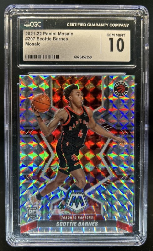 2021-22 Panini Mosaic Scottie Barnes RC Mosaic Rookie #207 Raptors CGC 10