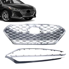 FOR 2018-2019 Hyundai Sonata Sport Front Grille/Bumper Trims Molding Set 4PCS
