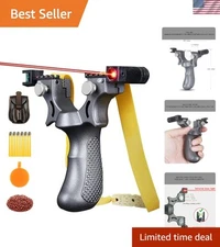 SQLWYLAT Professional Slingshots Set Laser Slingshot High Precision Flat Leat...