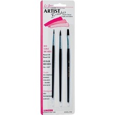 Linzer A343 Artist Paint Brush Set, Wood Handle, 3/CD