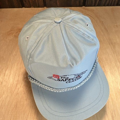 Vintage The Safeco Classic Golf Hat La Mode Light Blue Rope 80s 90s LPGA Womens - Picture 7 of 15