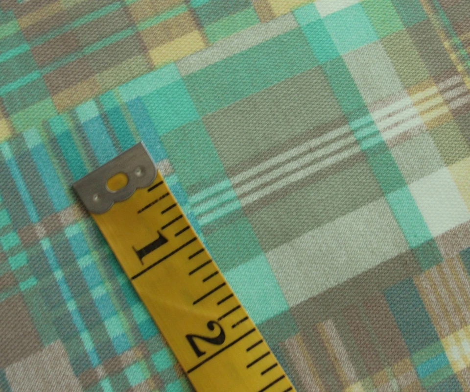 1.2yd Vintage Madras Cheater Patchwork Cotton Twill Manes Fabric Baby Tote Decor - Image 3 of 3