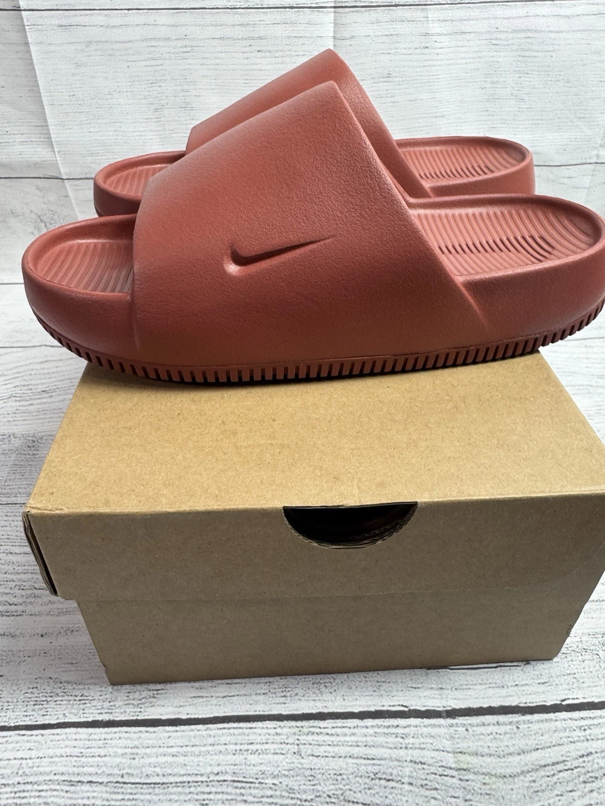 Nike Calm Slide robusto arancione casual sandalo slip on donna taglia 6 (DX4816 800)